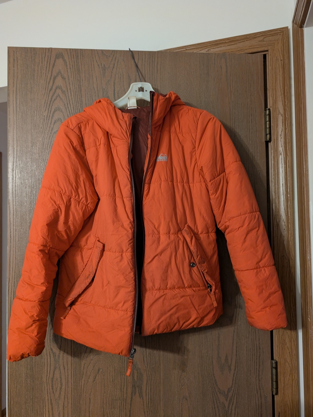 REI Orange Insulated Hooded Jacket